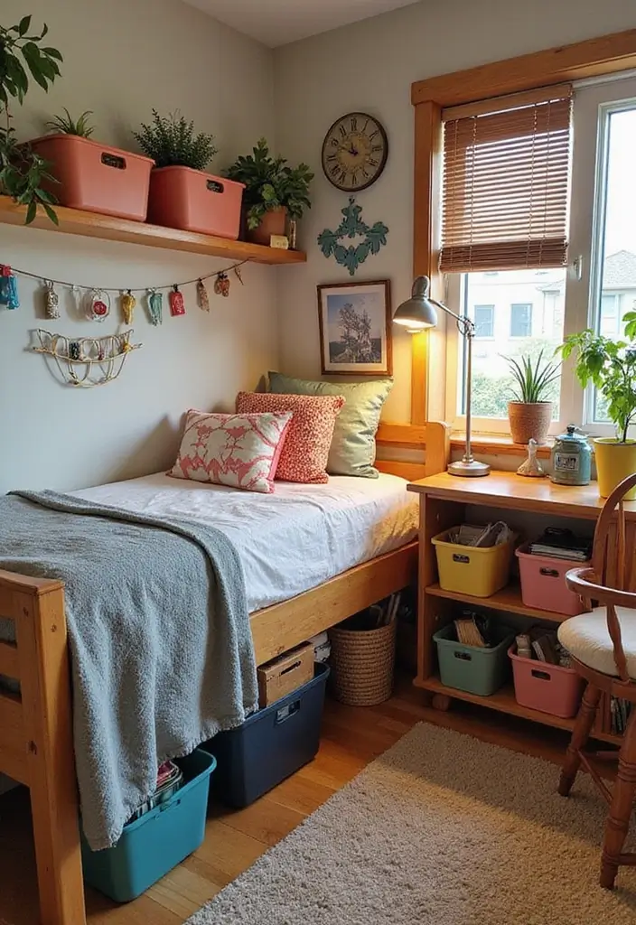 28 Metal Basket Decor Ideas In Farmhouse Style 18. Dorm Room Decor