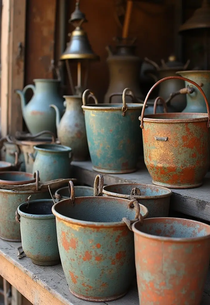 28 Metal Basket Decor Ideas In Farmhouse Style 27. Vintage Market Finds