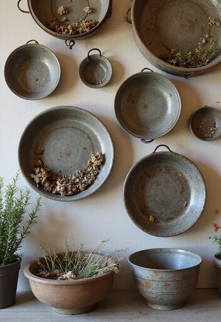 28 Metal Basket Decor Ideas In Farmhouse Style 5. Vintage Basket Wall Art