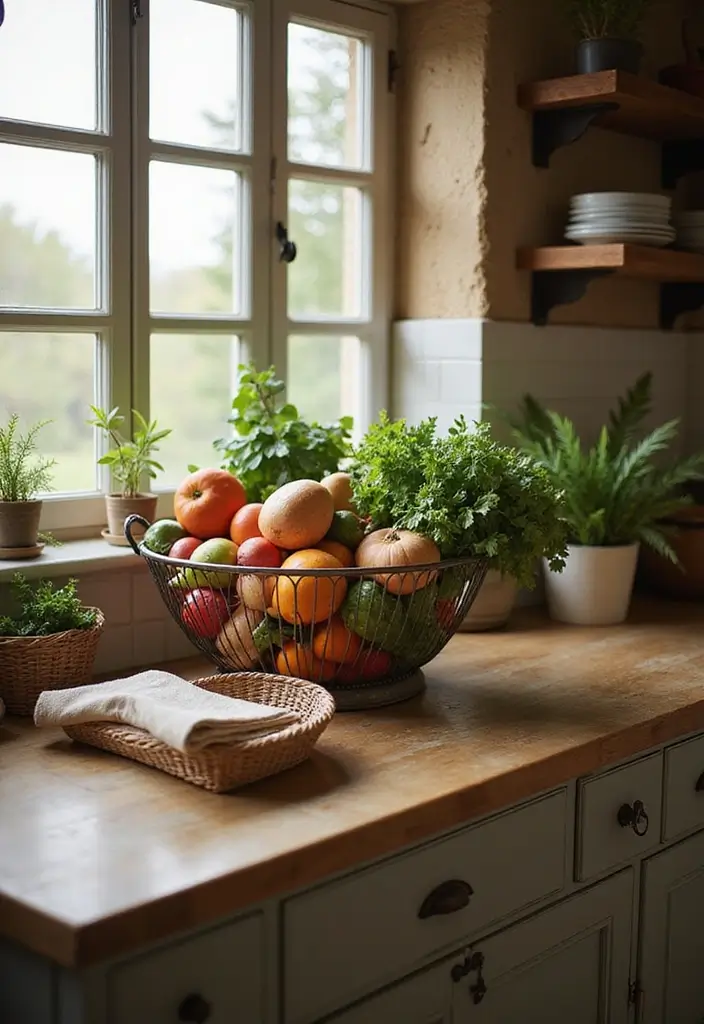 28 Metal Basket Decor Ideas In Farmhouse Style 8. Kitchen Storage and Style