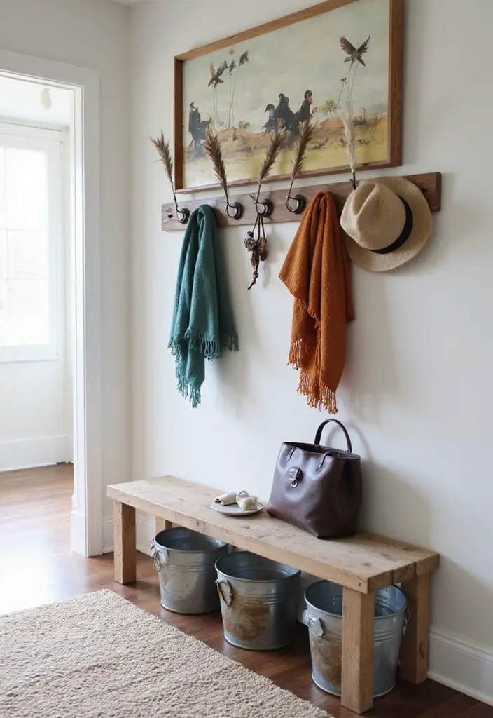 28 Metal Bucket Decor Ideas For Cozy Corners - 23. Charming Wall Hooks