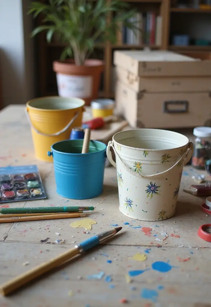 28 Metal Bucket Decor Ideas For Cozy Corners - 25. DIY Home Accents