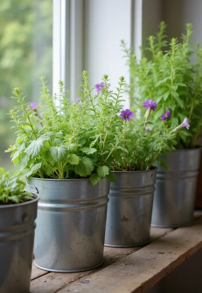 28 Metal Bucket Decor Ideas For Cozy Corners - 5. Mini Garden