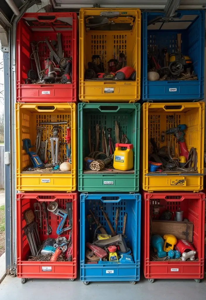 28 Metal Milk Crate Ideas For Rustic Home Decor - 2. Vintage Storage Solutions