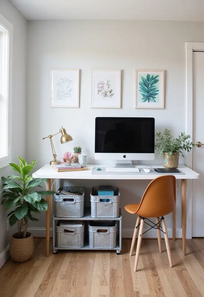 28 Metal Milk Crate Ideas For Rustic Home Decor - 22. Organized Home Office