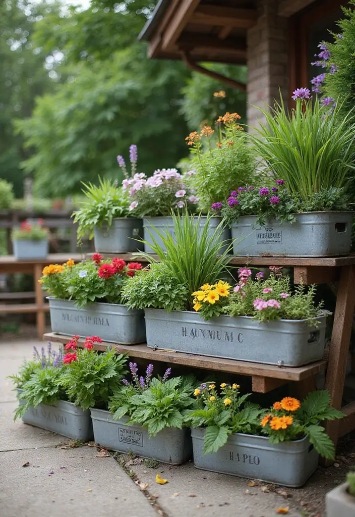 28 Metal Milk Crate Ideas For Rustic Home Decor - 26. Upcycled Garden Planters