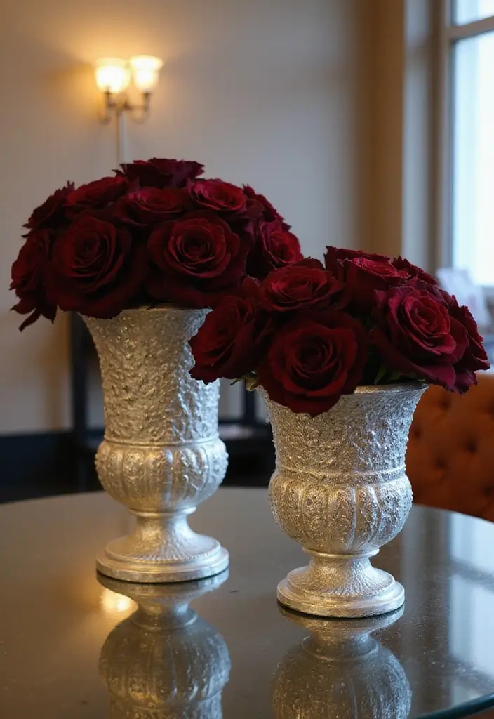 28 Modern Metal Vase Decor Ideas With A Sleek Look - 13. Elegant Silver Vases