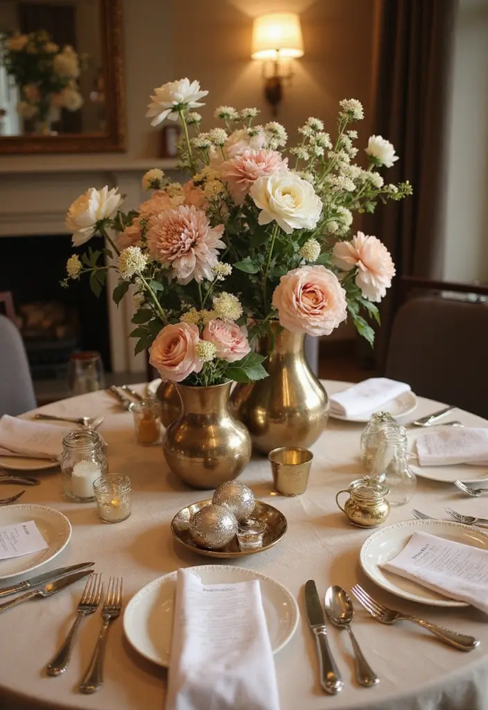 28 Modern Metal Vase Decor Ideas With A Sleek Look - 23. Layered Metal Vases