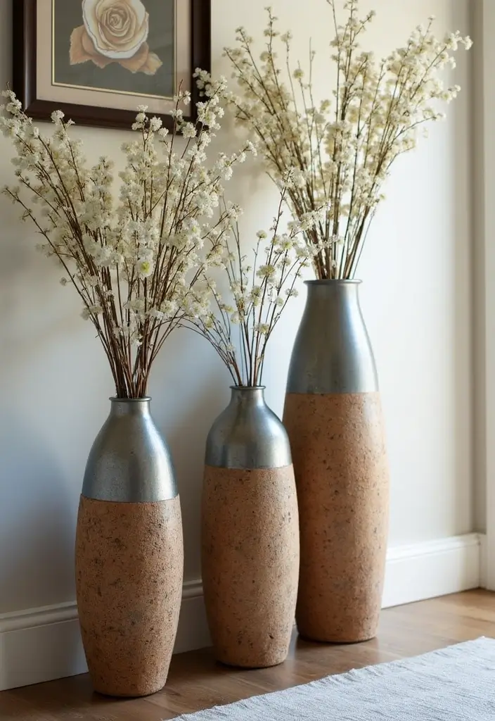 28 Modern Metal Vase Decor Ideas With A Sleek Look - 28. Unique Texture Blends