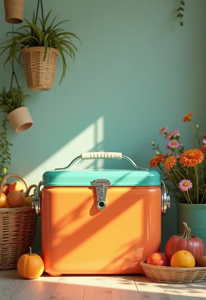 28 Vintage Metal Kitchen Decor Ideas With Old-School Charm - 14. Vintage Cooler