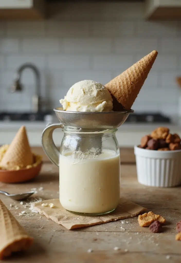 28 Vintage Metal Kitchen Decor Ideas With Old-School Charm - 18. Vintage Ice Cream Scoop