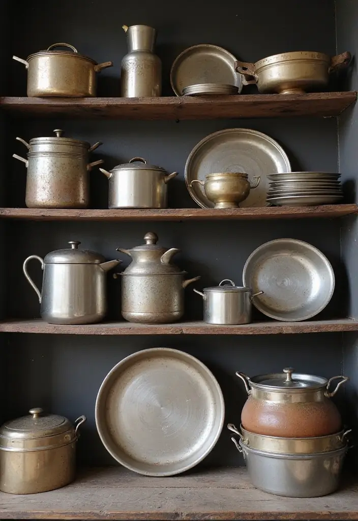 28 Vintage Metal Kitchen Decor Ideas With Old-School Charm - 20. Old-School Baking Pans