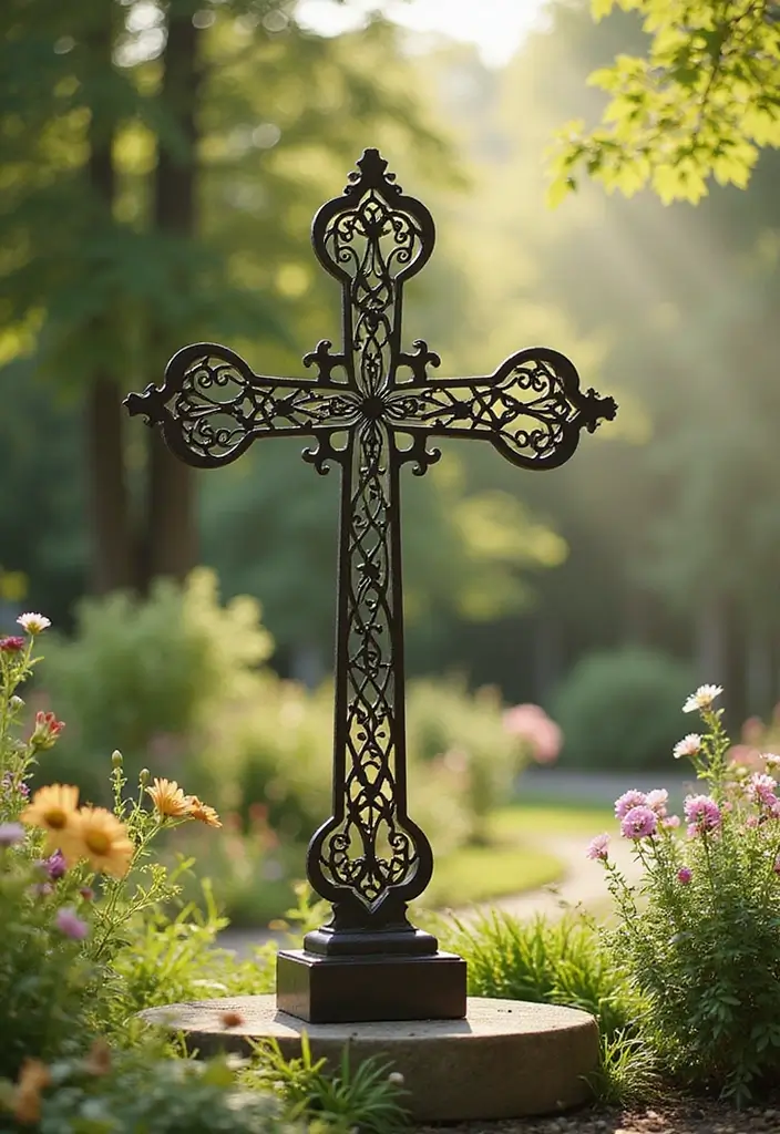 29 Exterior Wall Decor Ideas Using Metal Art 85 29 Exterior Wall Decor Ideas Using Metal Art - 23. Metal Crosses for Religious Themes