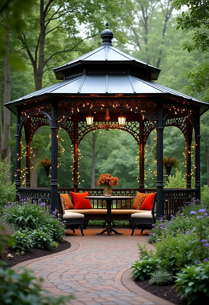 29 Exterior Wall Decor Ideas Using Metal Art 88 29 Exterior Wall Decor Ideas Using Metal Art - 24. Artistic Metal Gazebos