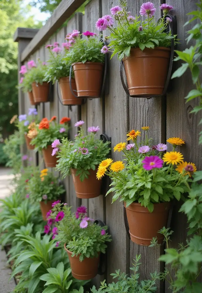 29 Exterior Wall Decor Ideas Using Metal Art 22 29 Exterior Wall Decor Ideas Using Metal Art - 8. Metal Planters and Wall Hanging Gardens