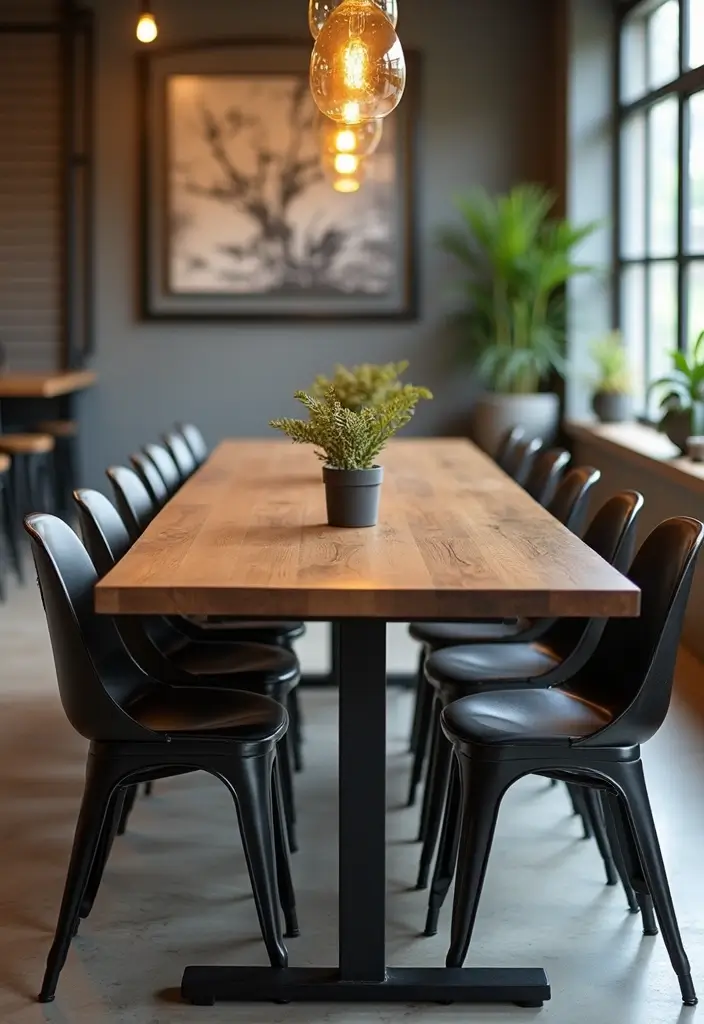 29 Home Decor Ideas With Metal Sculptures That Impress 20. Metal and Wood Combinations 20251013 164413