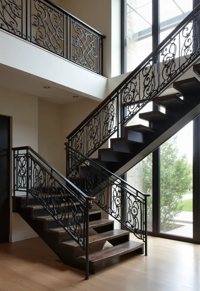29 Home Decor Ideas With Metal Sculptures That Impress 21. Metal Railings and Staircases 20251013 164416