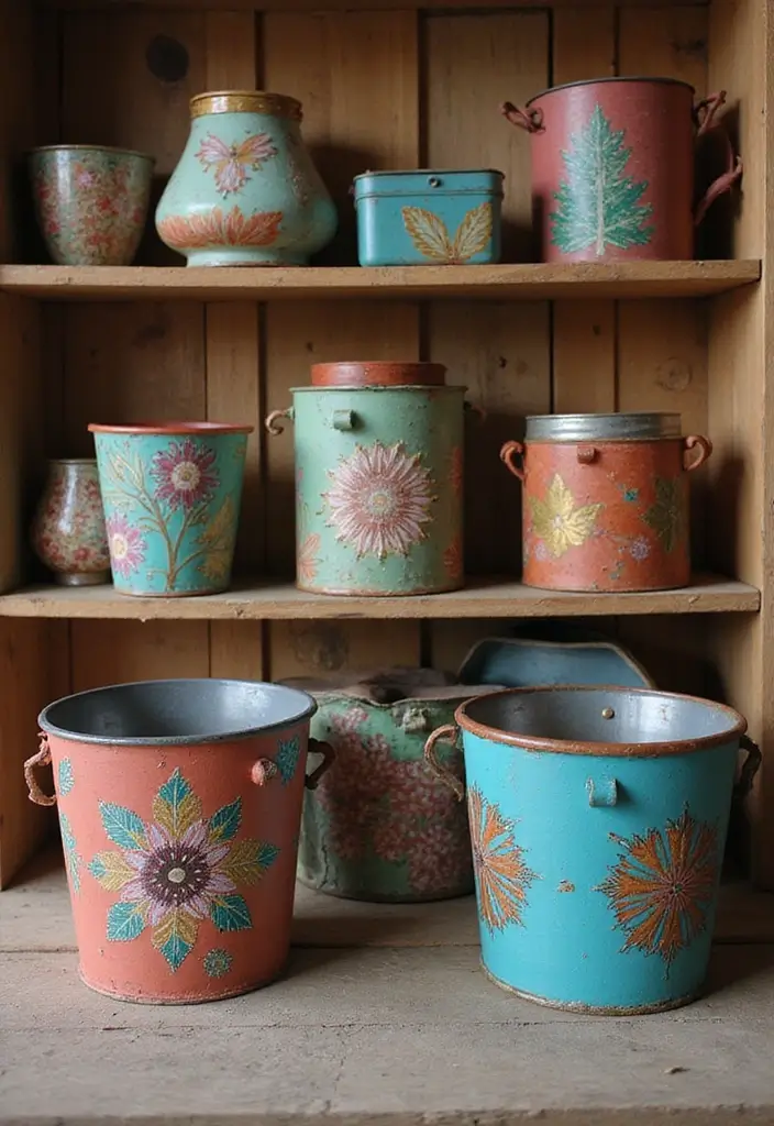 29 Metal Basket Decor Ideas For A Beautiful Kitchen - 13. Customized Metal Baskets with Paint