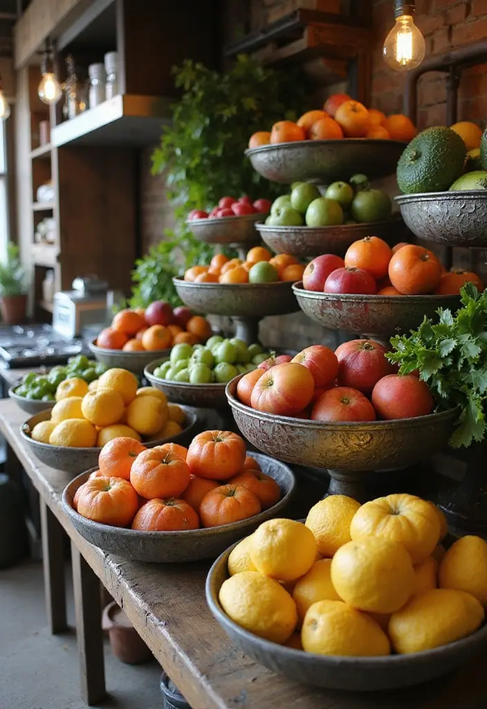 29 Metal Basket Decor Ideas For A Beautiful Kitchen - 22. Layered Metal Basket Stacks