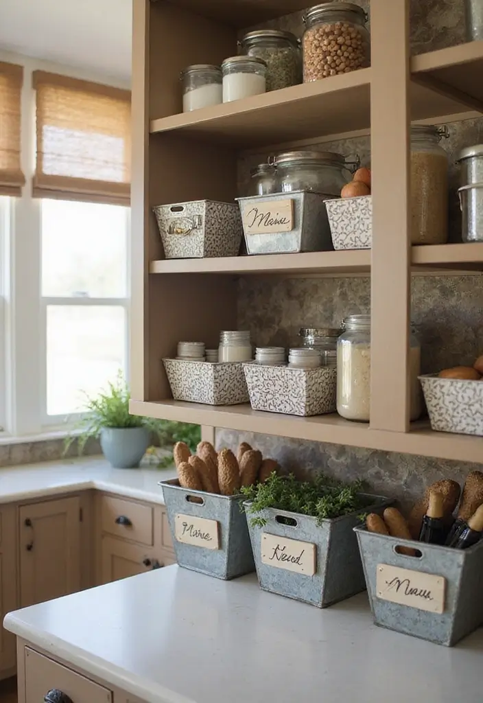 29 Metal Basket Decor Ideas For A Beautiful Kitchen - 29. Personalized Family Baskets