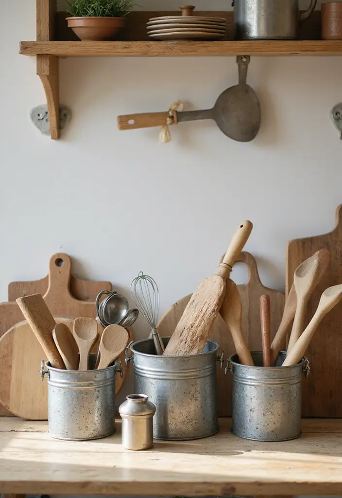 29 Metal Basket Decor Ideas For A Beautiful Kitchen - 4. Metal Baskets for Kitchen Utensils