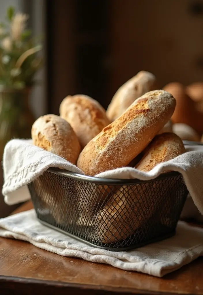 29 Metal Basket Decor Ideas For A Beautiful Kitchen - 6. Stylish Bread Baskets