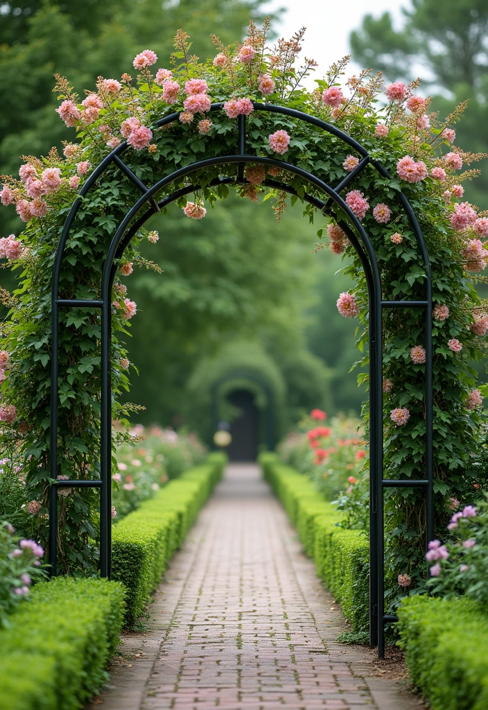 29 Metal Garden Decor Ideas To Enhance Outdoor Beauty - 11. Metal Garden Arbors