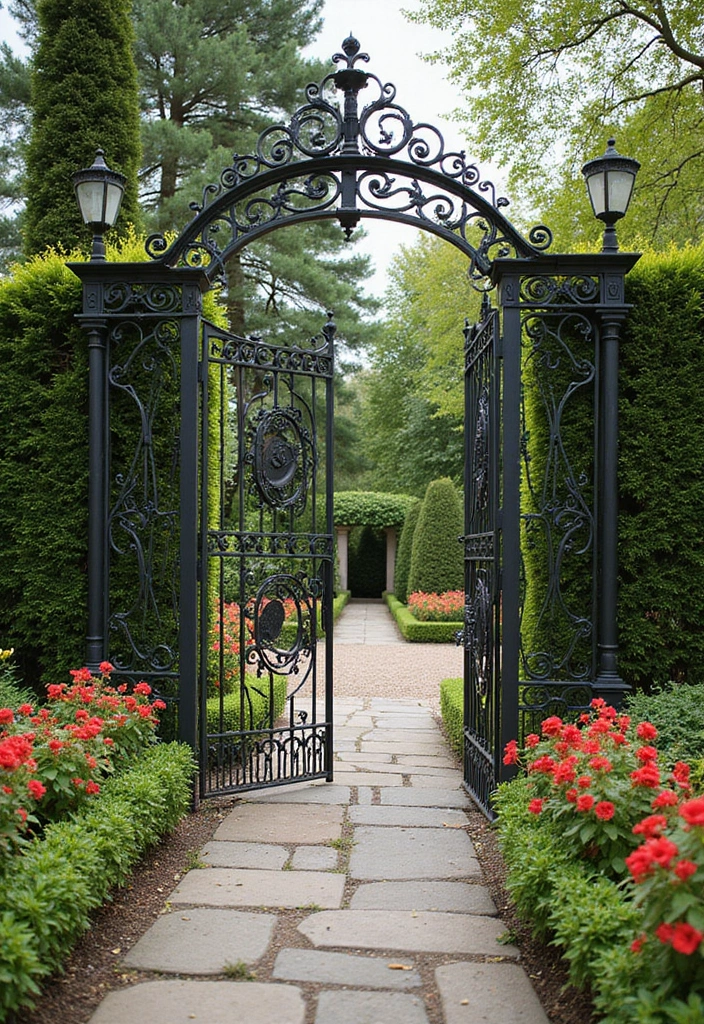 29 Metal Garden Decor Ideas To Enhance Outdoor Beauty - 13. Decorative Metal Gates