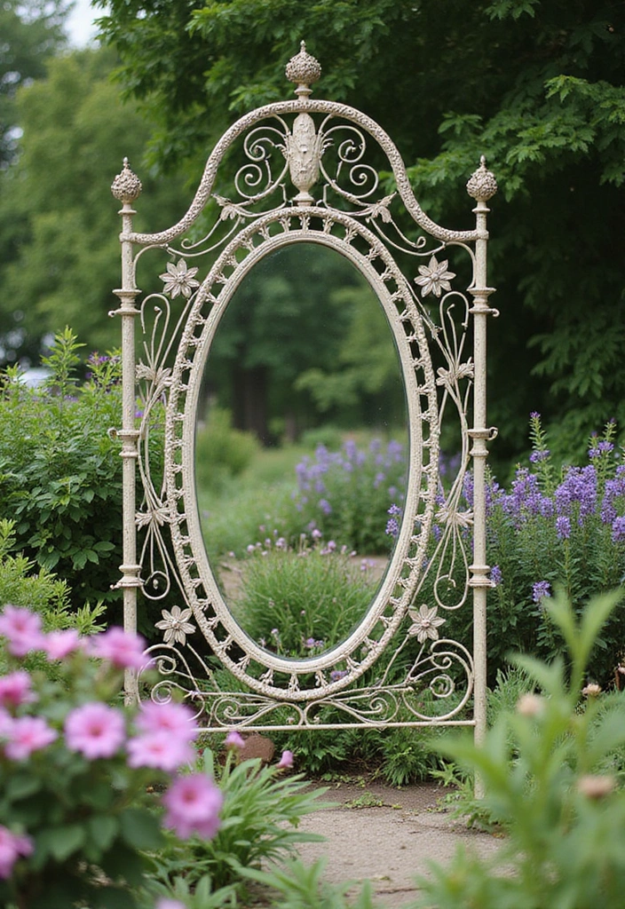 29 Metal Garden Decor Ideas To Enhance Outdoor Beauty - 24. Metal Garden Mirrors