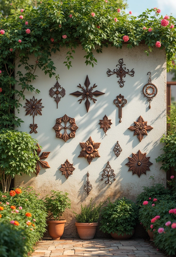 29 Metal Garden Decor Ideas To Enhance Outdoor Beauty - 7. Metal Wall Art