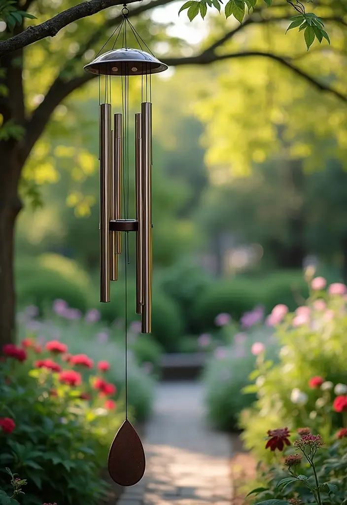 29 Metal Garden Decor Ideas To Enhance Outdoor Beauty - 9. Unique Wind Chimes