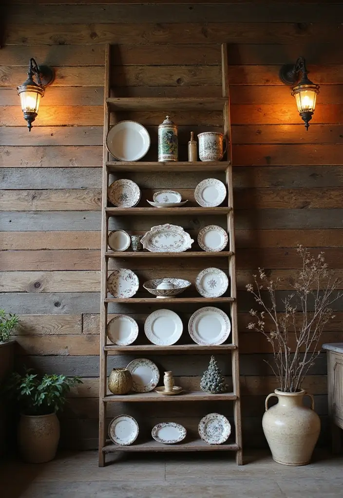 29 Metal Plate Rack Ideas For Functional Wall Decor 6 29 Metal Plate Rack Ideas For Functional Wall Decor - 4. Ladder-Style Plate Rack