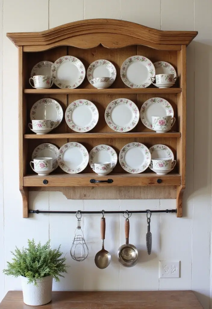 29 Metal Plate Rack Ideas For Functional Wall Decor 8 29 Metal Plate Rack Ideas For Functional Wall Decor - 6. Rustic Wooden Plate Rack with Metal Accents