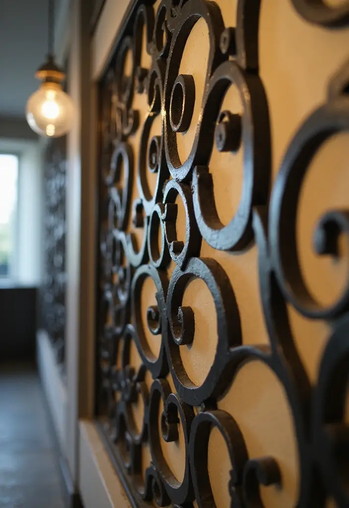 29 Metal Scroll Wall Decor Ideas With Timeless Appeal 1. Ornate Wrought Iron Scrollwork 20251013 164017