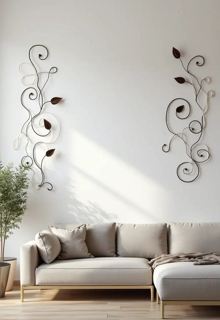 29 Metal Scroll Wall Decor Ideas With Timeless Appeal 17. Modern Minimalist Metal Scrolls 20251013 164112