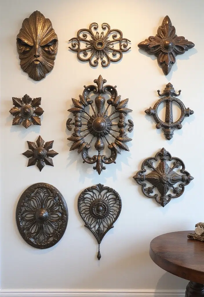 29 Metal Scroll Wall Decor Ideas With Timeless Appeal 20. Metal Wall Art Clusters 20251013 164123