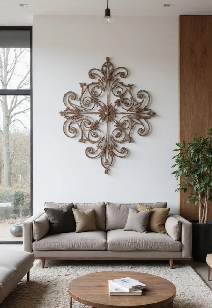 29 Metal Scroll Wall Decor Ideas With Timeless Appeal 3. Abstract Metal Scroll Art 20251013 164024