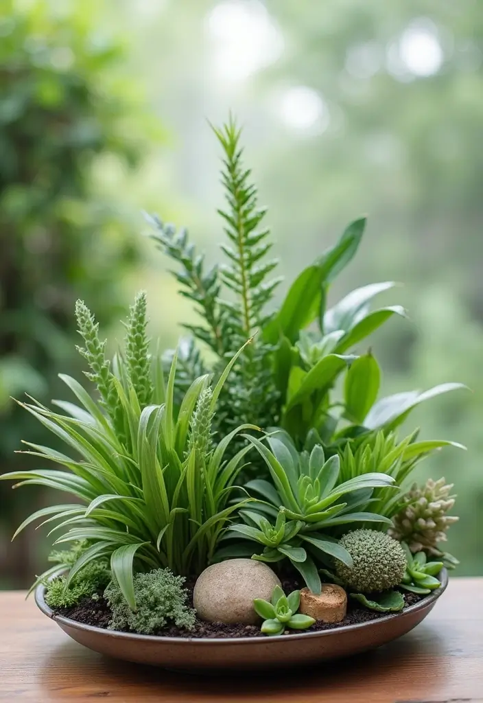 29 Oval Metal Tray Decor Ideas That Feel Luxurious - 18. Artistic Plant Arrangement