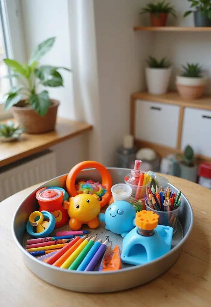 29 Oval Metal Tray Decor Ideas That Feel Luxurious - 23. Whimsical Children's Play Area