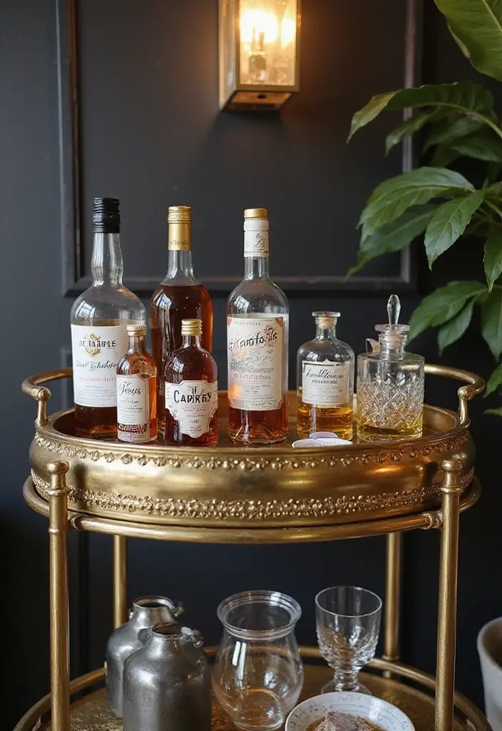 29 Oval Metal Tray Decor Ideas That Feel Luxurious - 4. Chic Bar Cart Essentials