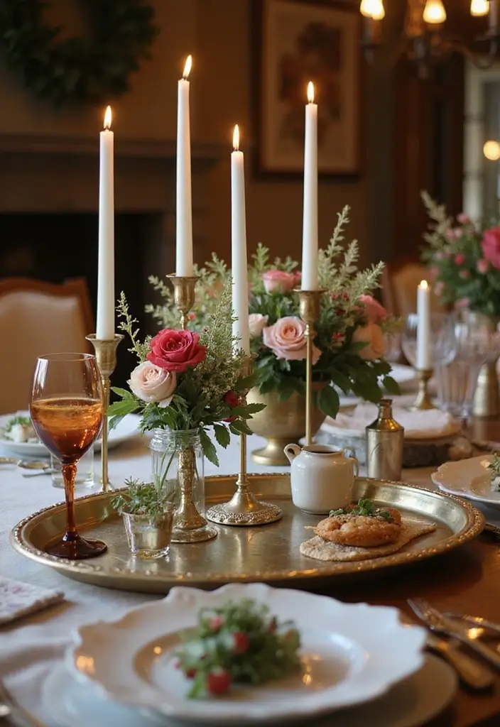 29 Oval Metal Tray Decor Ideas That Feel Luxurious - 5. Stylish Table Centerpiece