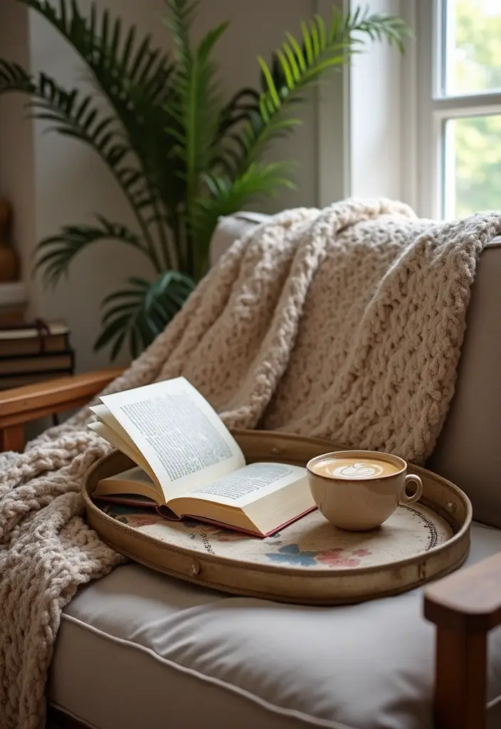 29 Oval Metal Tray Decor Ideas That Feel Luxurious - 7. Cozy Reading Nook Accents
