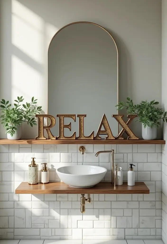 29 Vintage Metal Letter Decor Ideas That Tell A Story 11. Vintage Letters in the Bathroom 20251013 164019