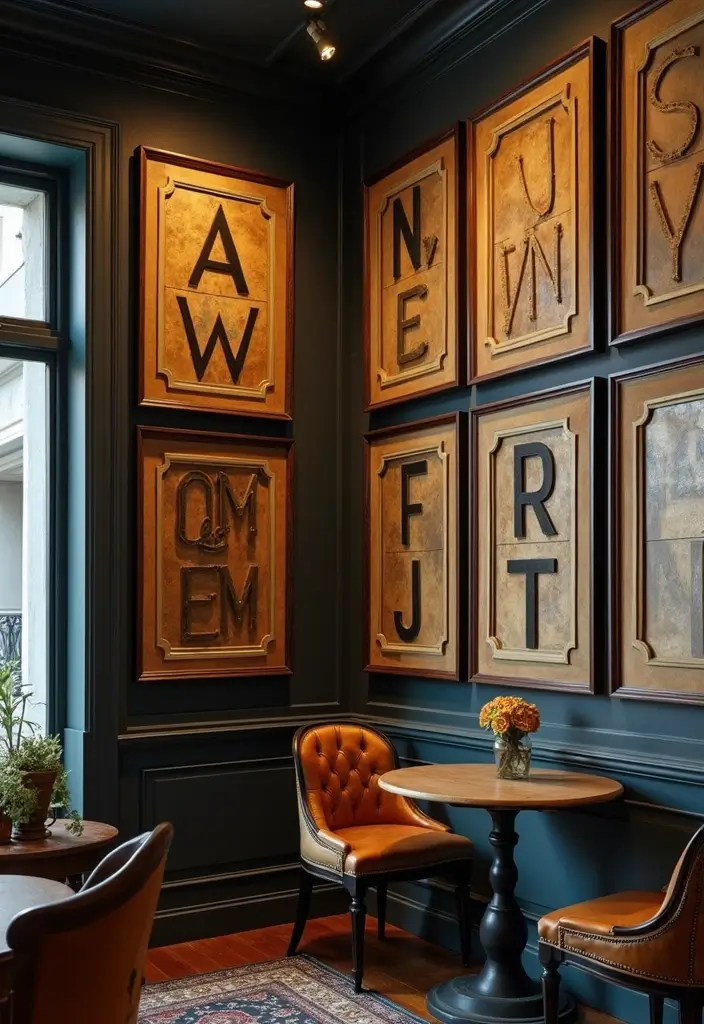 29 Vintage Metal Letter Decor Ideas That Tell A Story 2. Vintage Letter Signs as Art Pieces 20251013 163948