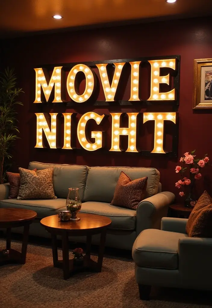 29 Vintage Metal Letter Decor Ideas That Tell A Story 21. Vintage Letters in a Media Room 20251013 164052