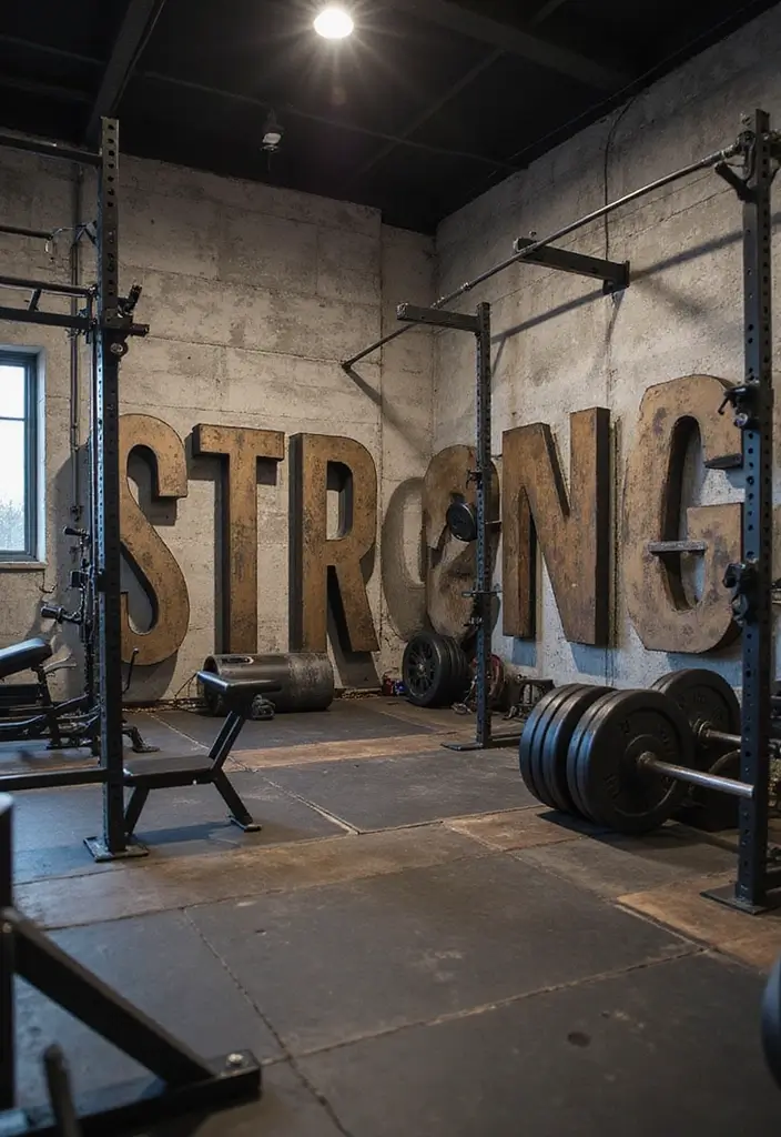 29 Vintage Metal Letter Decor Ideas That Tell A Story 24. Vintage Letters in a Fitness Space 20251013 164103