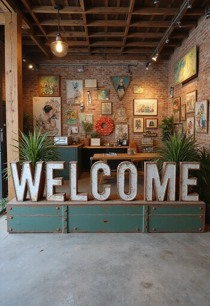 29 Vintage Metal Letter Decor Ideas That Tell A Story 29. Vintage Letters in a Community Space 20251013 164120