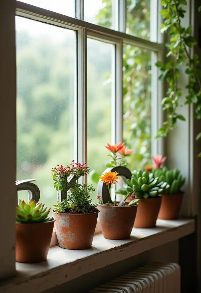 29 Vintage Metal Letter Decor Ideas That Tell A Story 3. Repurposed Metal Letters as Planters 20251013 163951