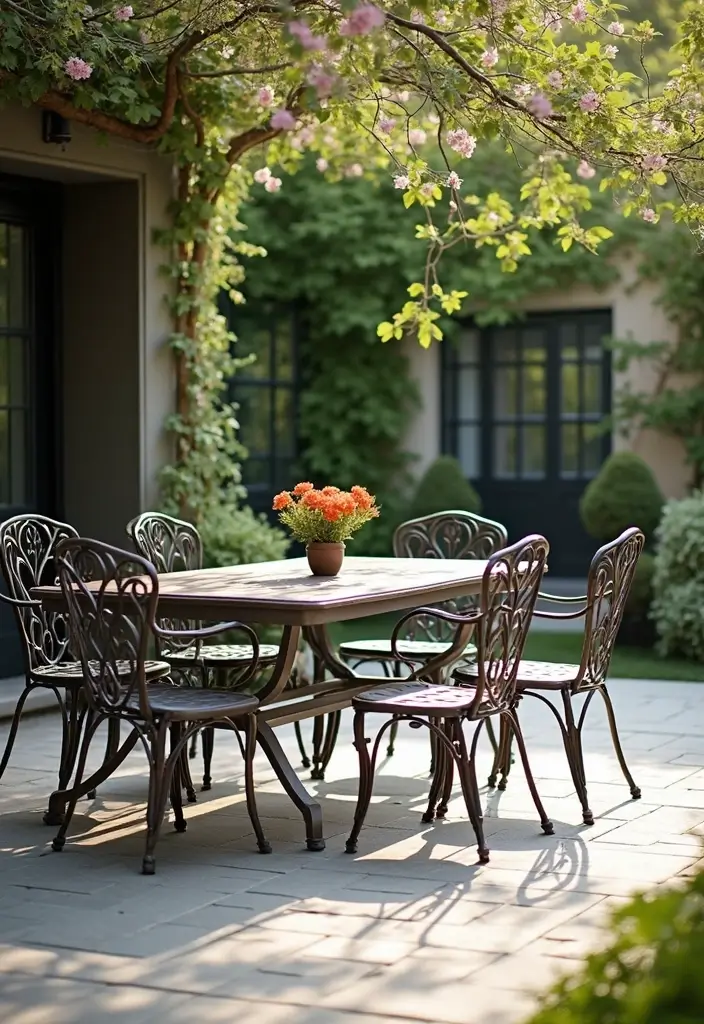 30+ Home Decor Inspirations With Metal Accents - 26. Metal Garden Furniture