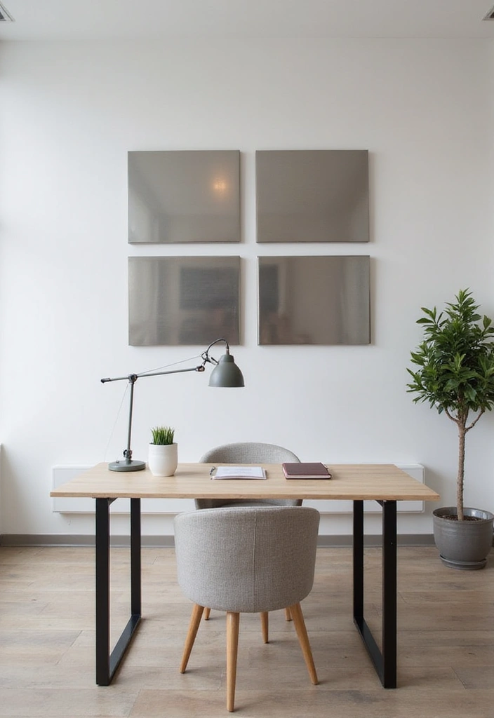 30 Home Decor Metal Panel Inspirations Youll Love 5. Sleek and Simple Minimalist Metal Panels 20251013 164322